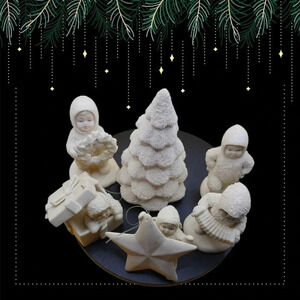 Department 56 snowbabies lot of 6 christmas figurines beige color